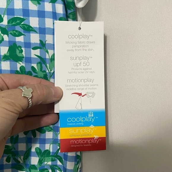 Pro Tour NWT gingham and floral short sleeve polo golf shirt size M - Picture 5 of 6